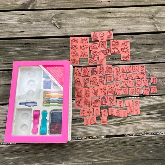 Rubber Stamping Stamp Kit Ink Art Kit Kids - Picture 2 of 16